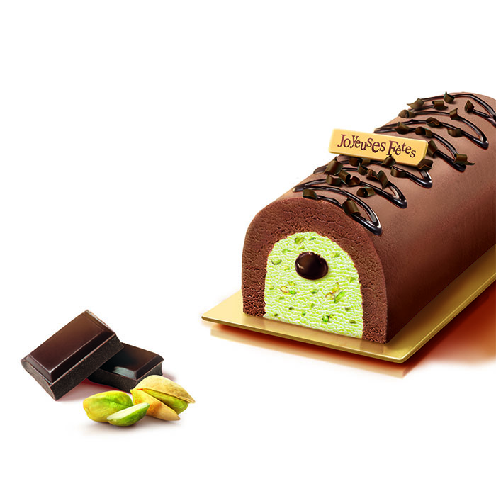 Bûche pistache chocolat