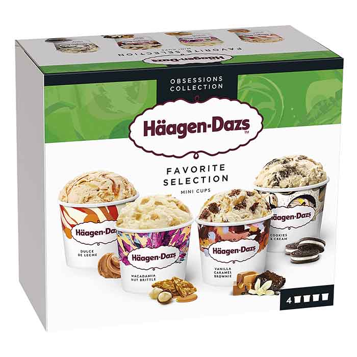 4 Mini pots Häagen-Dazs favorite selection