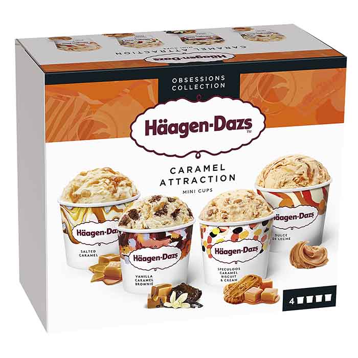 4 Mini pots Häagen-Dazs caramel attraction 
