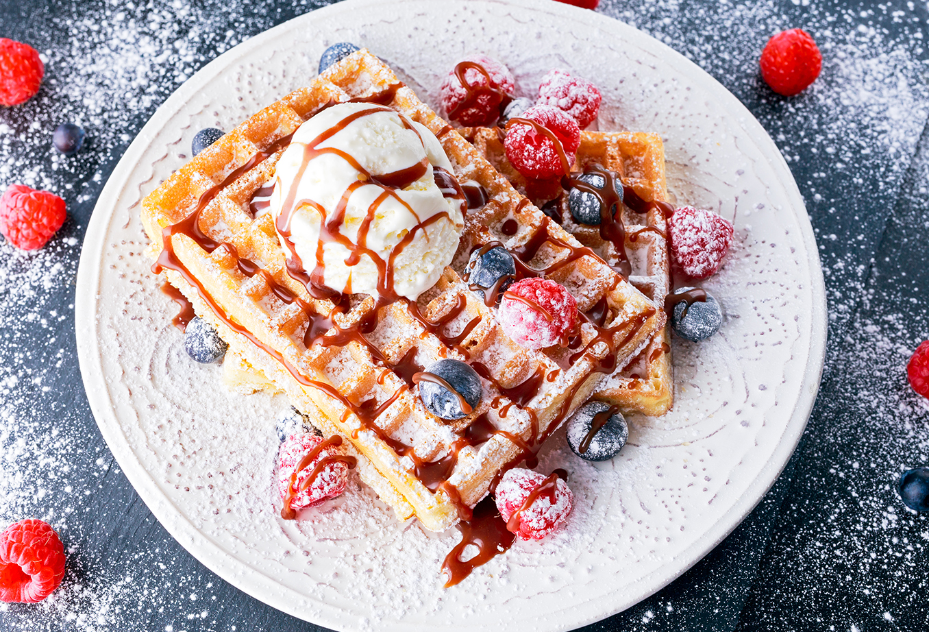 dessert glacé : gaufre et glace