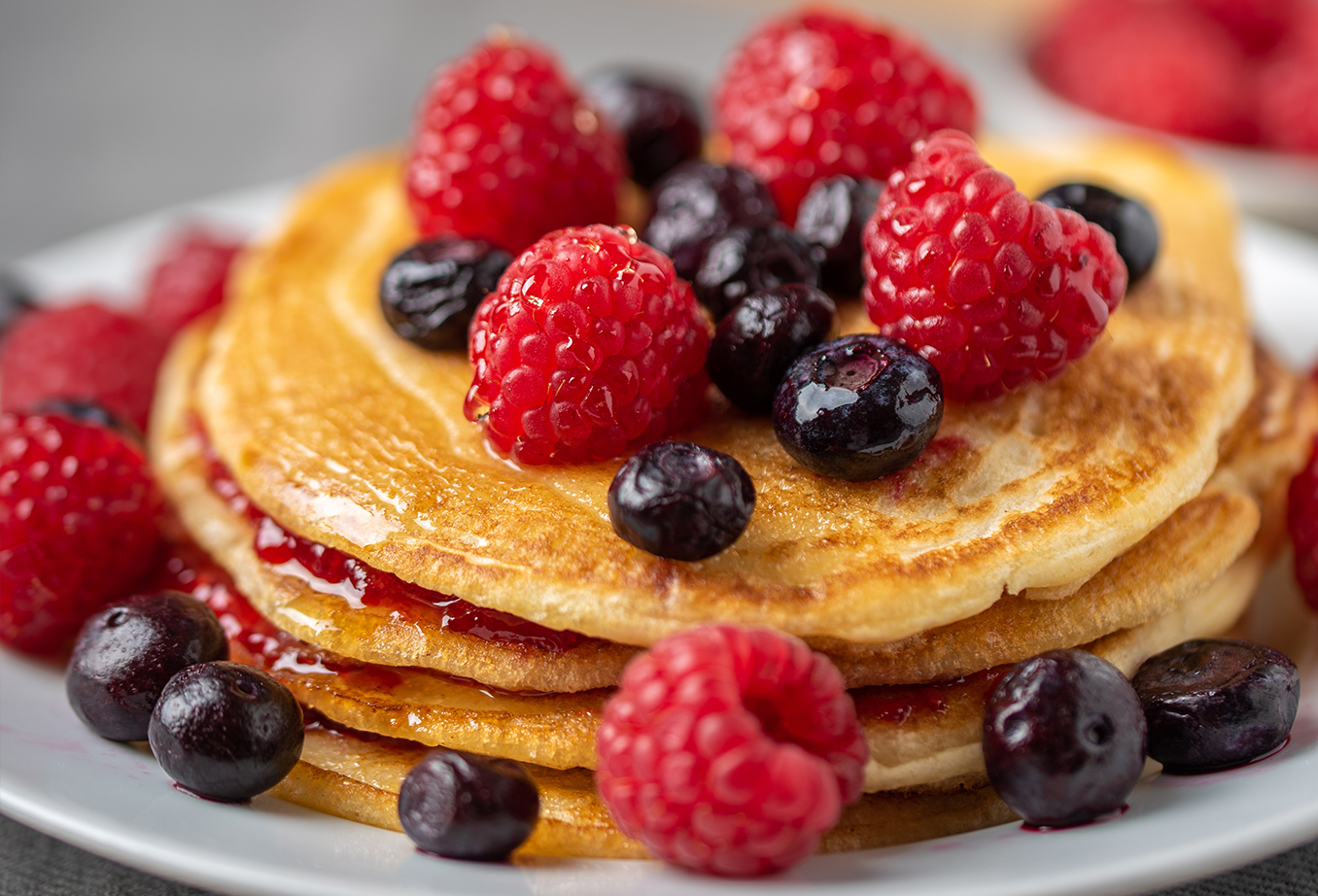 Pancakes au coulis de fruits rouges