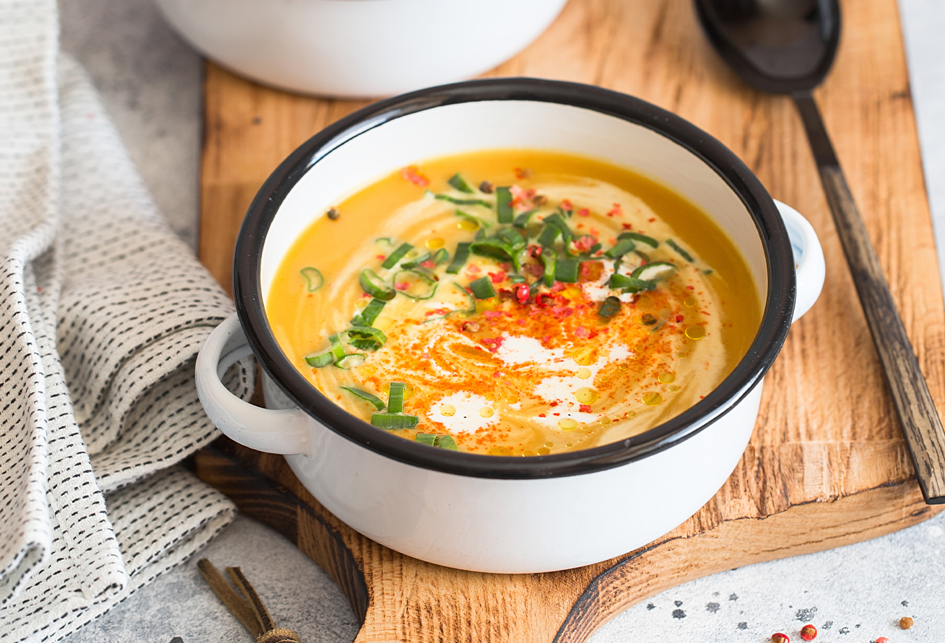 Soupe de butternut, topinambour et panais